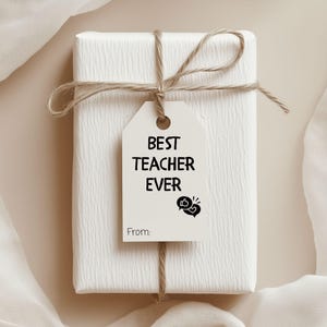Etiquetas de presente para a semana de agradecimento aos professores, etiquetas de agradecimento aos professores para lembrancinhas e fim de ano, etiquetas de presente minimalistas em preto e branco, PDF