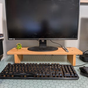Cherry Wood Monitor Stand Riser Solid Wood Stand Laptop Stand Desk Accessories Wooden Stand