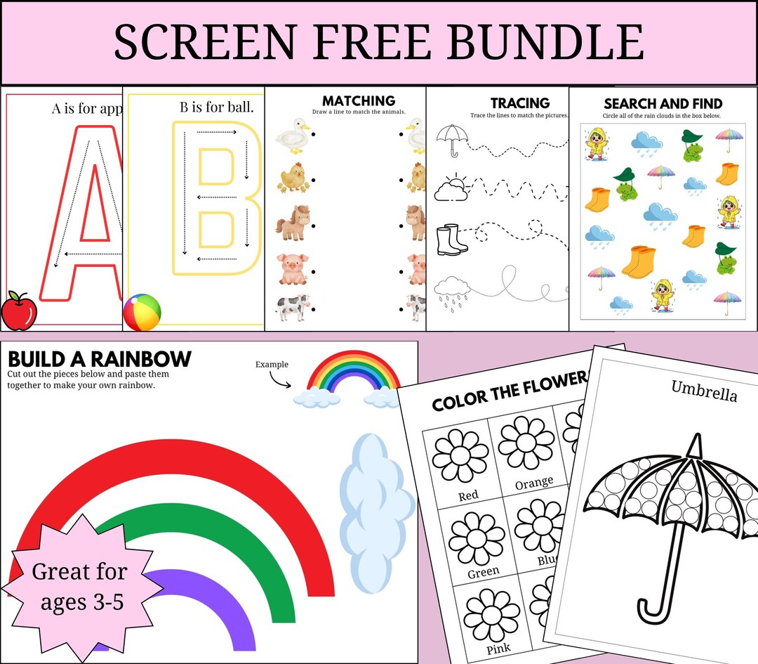 Rainy Day Preschool Activities Bundle | Quiet Time Montessori Learning ...