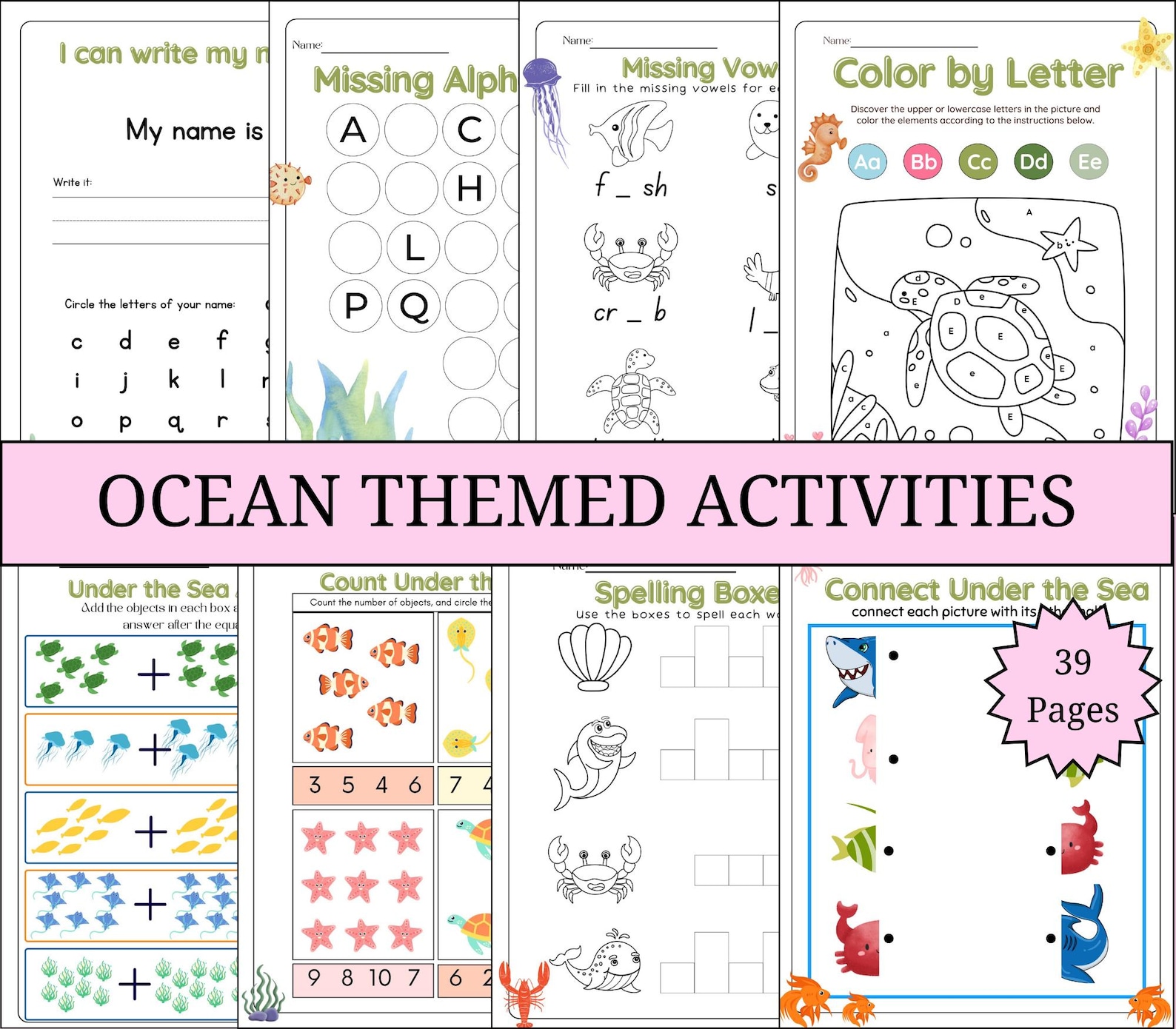 Ocean-themed Activities for Kids | Sea Life Worksheets | Printable ...