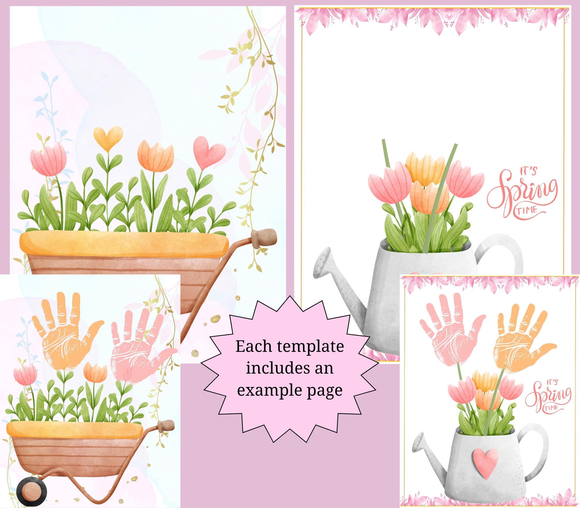 Printable Spring Handprint Art Craft for Kids | Spring Handprint ...