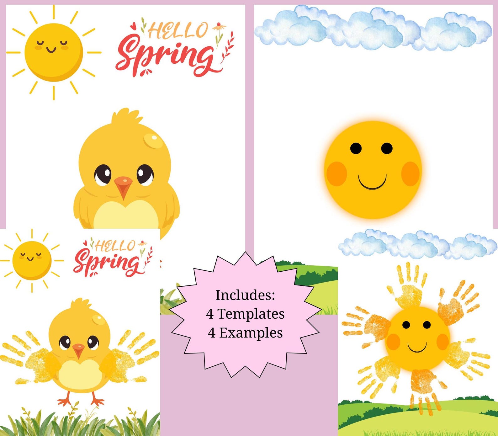 Printable Spring Handprint Art Craft for Kids | Spring Handprint ...