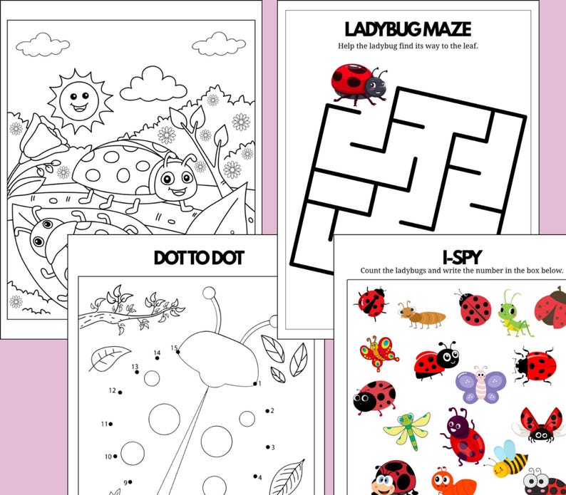 Ladybug Activity Sheets & Craft Printable | Spring Insect Unit for ...