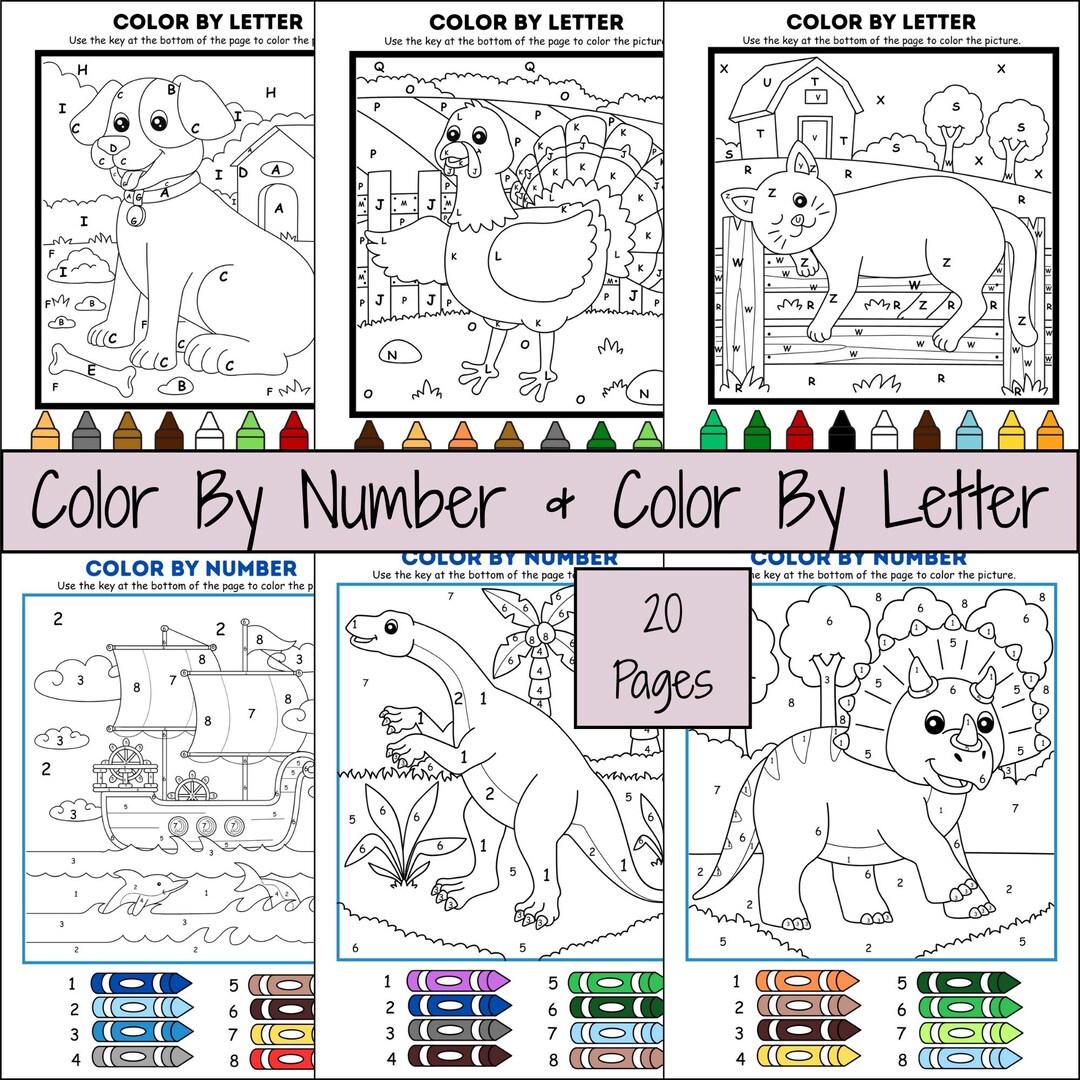 Color by Number & Color by Letter Worksheets | Preschool and ...