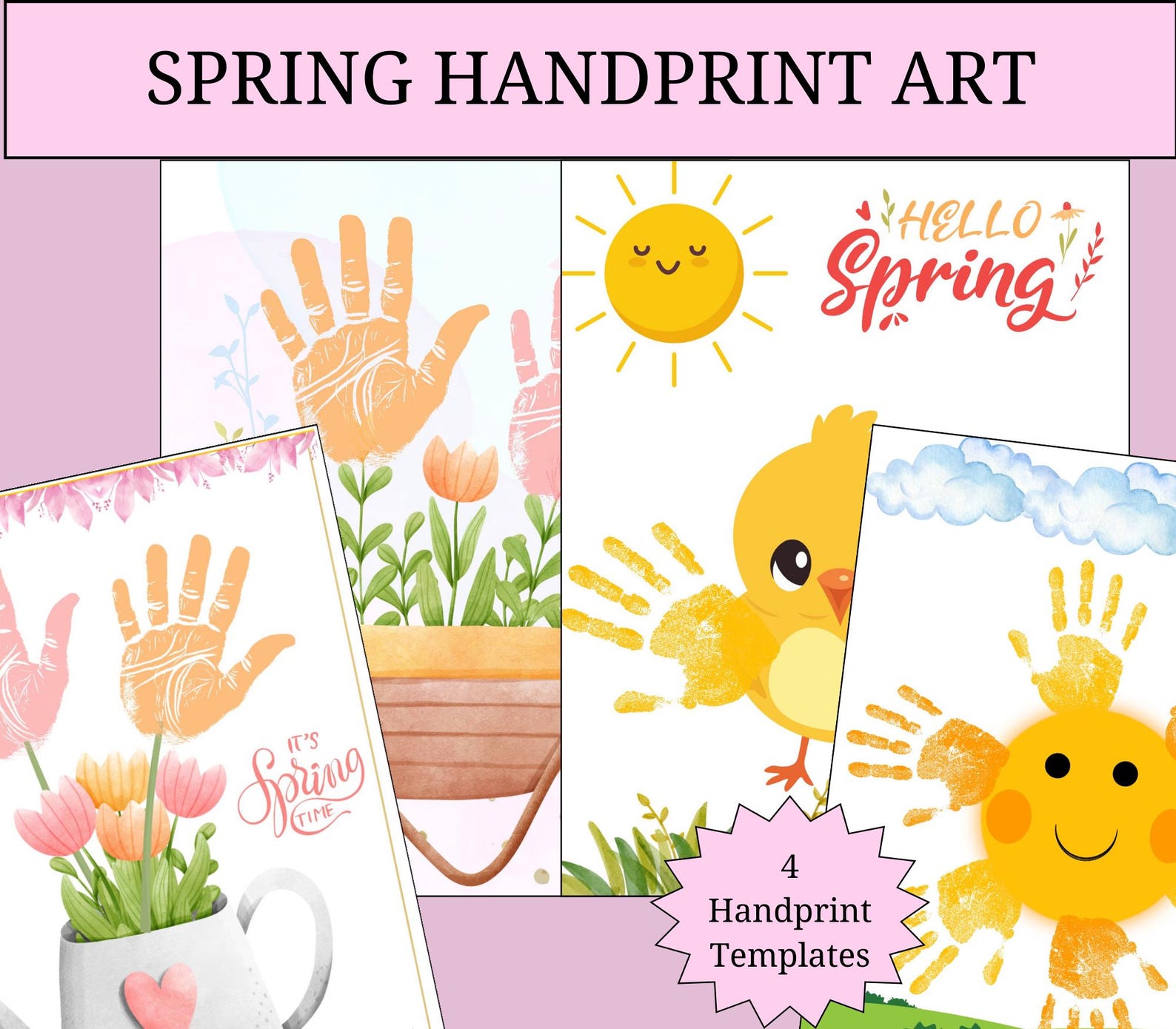 Printable Spring Handprint Art Craft for Kids | Spring Handprint ...