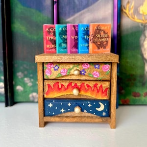 ACOTAR Inspired hand painted Dresser with Mini books