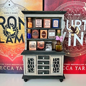 Fourth Wing Violet Sorrengail Inspired Bookshelf Dresser with Mini Books