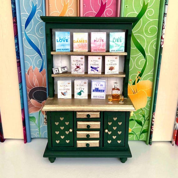 bookshelf dresser Ana Huang Billionaire Inspired Bookshelf Dresser with Mini Books