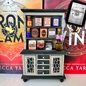 Fourth Wing Violet Sorrengail Inspired Bookshelf Dresser with Mini Books - now including Threshing Day!