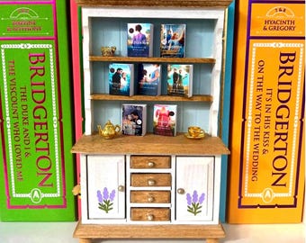 Bridgerton Inspired Bookshelf Dresser with Mini Books - now including Queen Charlotte!