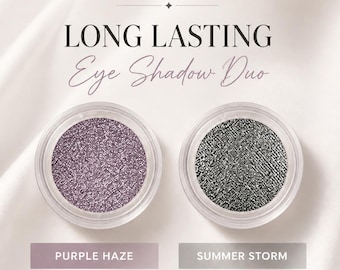 Smoky Purple Eye Shadow Sparkly Silver Long Lasting Vegan Makeup Plum Eyeshadow