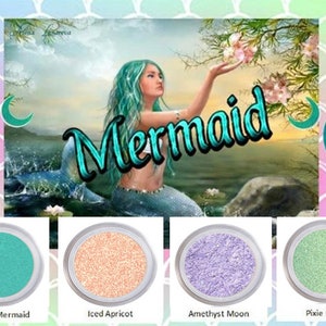 Mermaid Makeup Looks for Ariel Halloween Costume Sparkly Eye Shadow SFX / Cosplay Holographic Eyeshadow Fairy Unicorn Vegan Kit Cruelty-Free