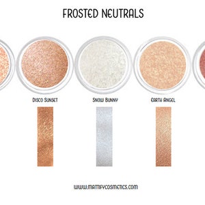 Frosted Eye Shadow - Neutral Toned Frosty Vegan Eyeshadow Shimmer Spring Summer Trending Beige Pink White Sparkly Best Wedding Makeup