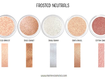 Frosted Eye Shadow - Neutral Toned Frosty Vegan Eyeshadow Shimmer Spring Summer Trending Beige Pink White Sparkly Best Wedding Makeup