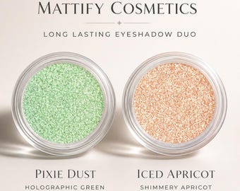 Holographic Eye Shadow Sparkly Green Peachy Multichrome Vegan Makeup CrueltyFree