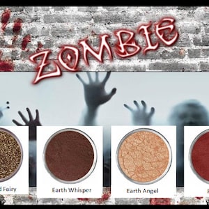 Zombie Makeup Looks for Halloween Costumes How to Make Fake Bruises Blood Red Eye Shadow Costume SFX Cruelty-Free Vegan Eyeshadow (Set of 4)