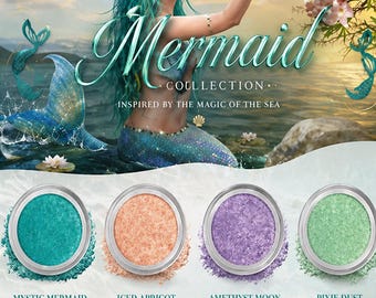 Meerjungfrau Make-up Looks für Ariel Halloween Kostüm Sparkly Eye Shadow SFX / Cosplay Holographische Lidschatten Fee Vegan Einhorn Kit Grausamkeiten