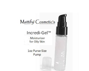 Moisturizer for Oily Skin by Mattify Cosmetics Incredi-Gel Light Weight Moisturizer Aloe Vera Gel Based Vegan (1oz Pump)