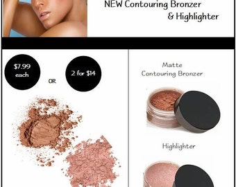 Contouring Bronzer & Highlighter for Strobing ~ Long Lasting Makeup for Oily Skin by Mattify Cosmetics