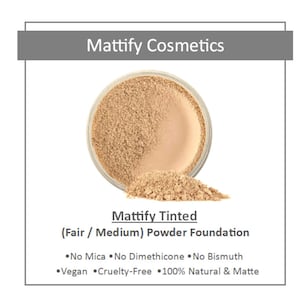 A &quot;Makeup for Oily Skin&quot; Oil-Control Mattifying Powder Foundation for Acne Prone Skin (Fair/Med) Bare Natural Mineral Vegan No Makeup Looks