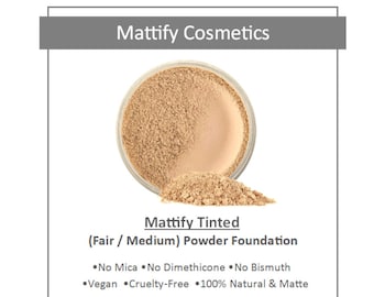 A "Makeup for Oily Skin" Oil-Control Mattifying Powder Foundation for Acne Prone Skin (Fair/Med) Bare Natural Mineral Vegan No Makeup Looks