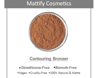 Best Matte Bronzing Powder for Contouring Dark Bronzer Mattify Cosmetics Long Lasting Makeup for Oily Skin – Natural Vegan Products