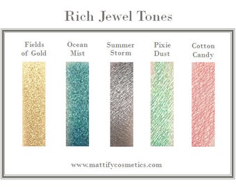 Summer Eye Makeup Colors (5 Piece Set) Holographic Eyeshadow Palette: Sparkly Gold / Teal / Platinum Silver / Iridescent Green / Rose Gold