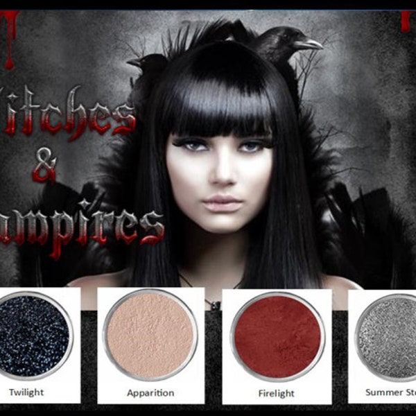 Vampire Makeup for Halloween Costume Broken Doll Face Undead Bride Red Eyeshadow Cosplay Witch Goth Zombie Fake Blood Vegan Eye Shadow Set
