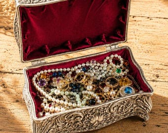 Mystery Jewelry Box Jar: Treasure Chest version! Surprise Chest / Fantasy Jewelry, Necklaces, Rings, Bracelets, Vintage, Gift for Her, Boho
