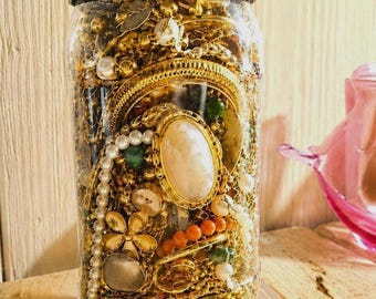 Mystery Jewelry Jar, Vintage Jewelry Box, Vintage Jewelry, Surprise Gift Box, Vintage Necklaces, Bracelets, Rings, Charms, Jewlery Lot, Boho