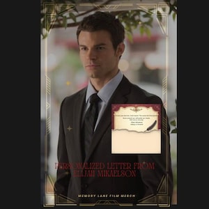 Carta personalizada de Elijah Mikaelson: perfecta para regalos, fiestas y eventos - TVD/The Originals