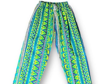 Vintage 1980's Men's Muscle Pants / Size Medium / Neon Green & Purple Beach Pant / Baggy Jammers /Vintage Star of Miami Jam Pants