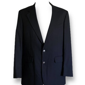 Vintage Burberrys Mens Blazer / Size 45 / Black Wool Single Breasted Crested Button Blazer / Vintage Menswear