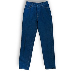 Levi&#39;s Vintage 1980&#39;s Women&#39;s Jeans  /17501 High Rise Button Fly Dark Wash Denim Mom Jeans / 28 Inch Waist