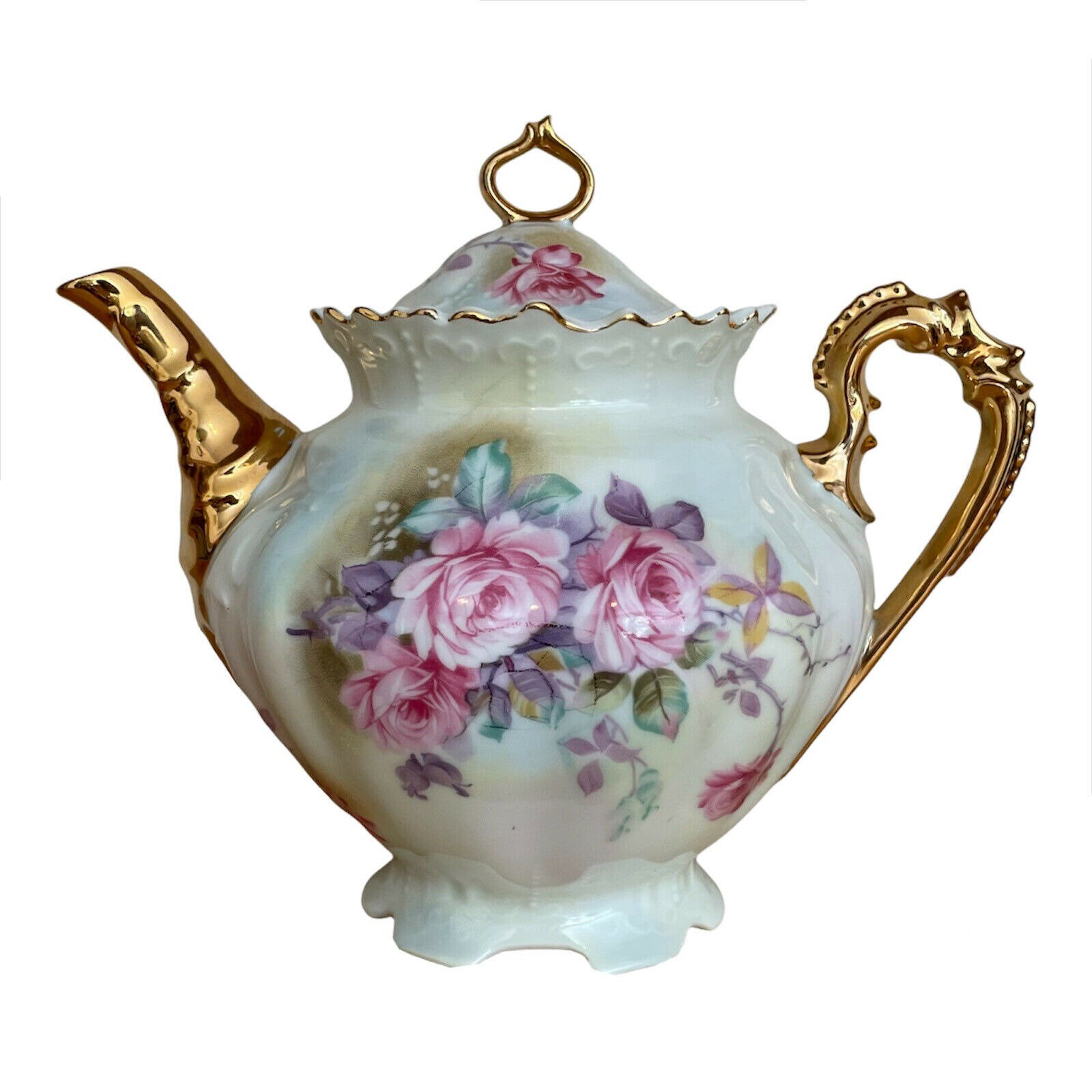 Vintage Lefton China Heritage Garden Rose Tea Set / Hand Painted Floral ...