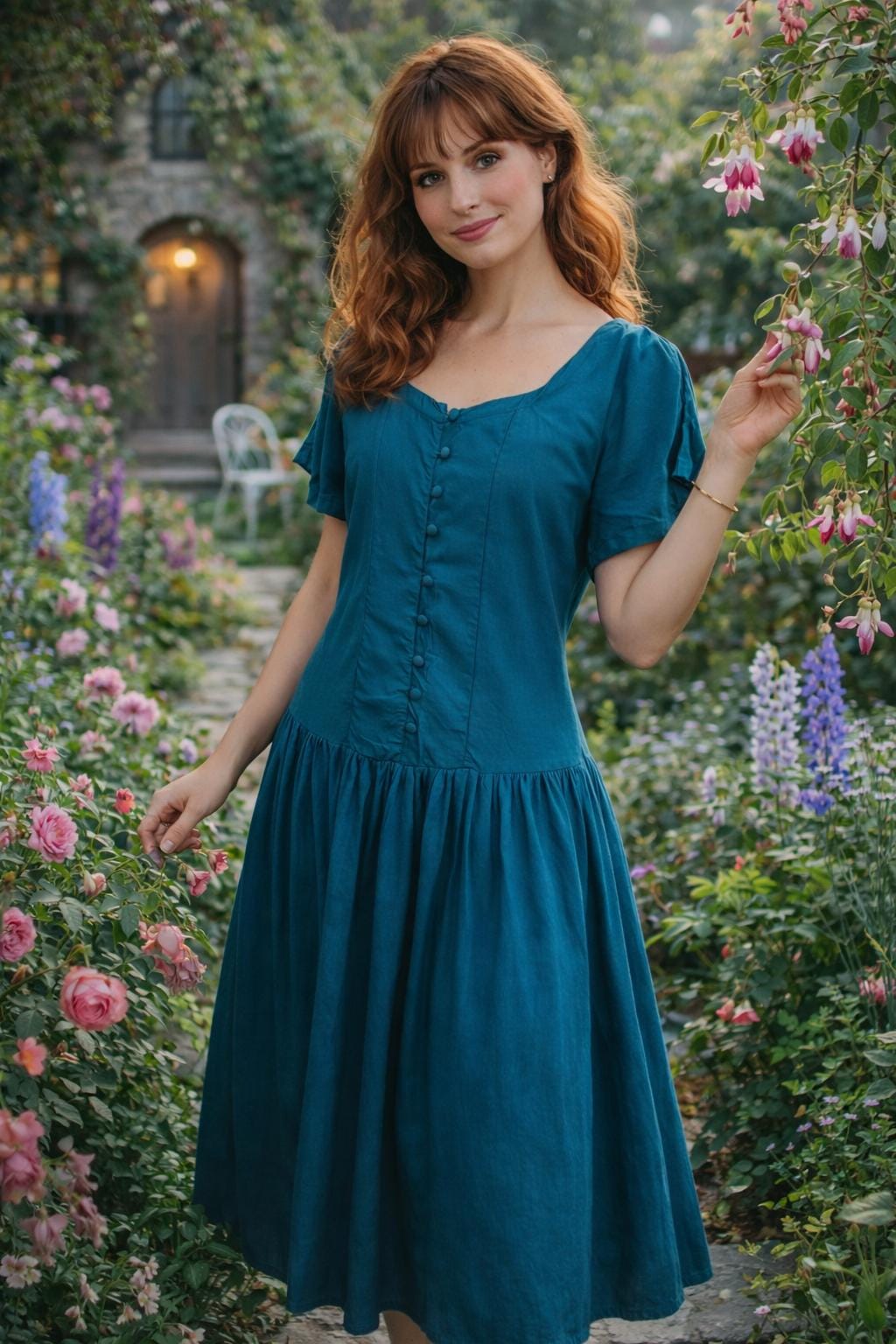 Blue Drop Waist Dress - Etsy Blue Drop Waist Dress - Etsy