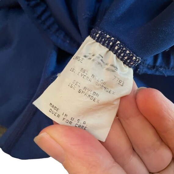 Vintage HIND Men s Athletic Pants Size Large Blue Shiny Spandex Drawstring Running Tight