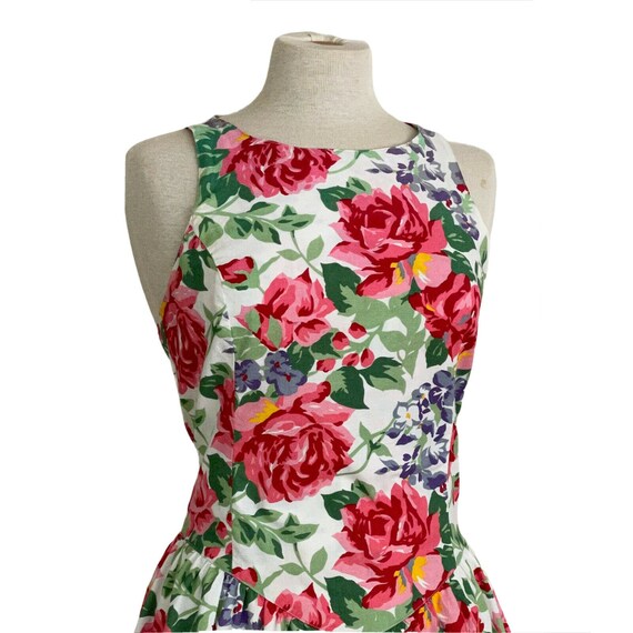 Vintage 1980's Womens Rose Floral Midi Dress / Co… - image 6