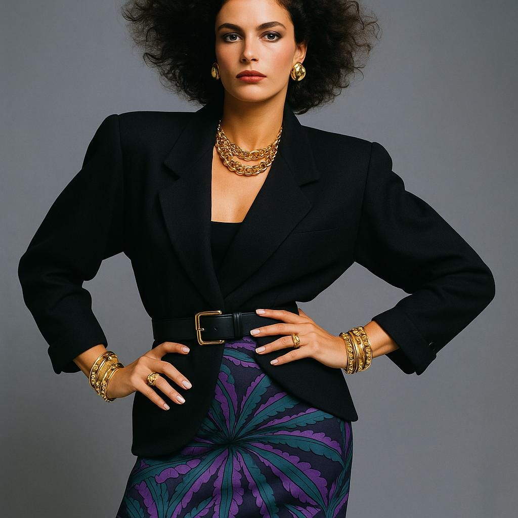 Vintage 1980's Gianni Versace Women's Pencil Skirt / Bold Palm