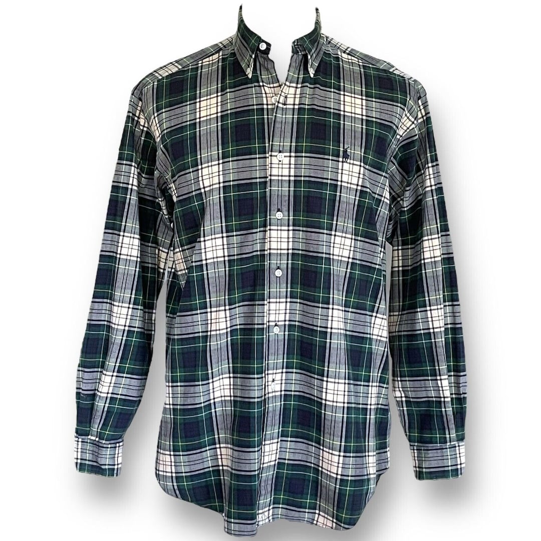 Ralph Lauren BLAKE long sleeve button down shirt, men's size M cotton white type Vintage Second Hand