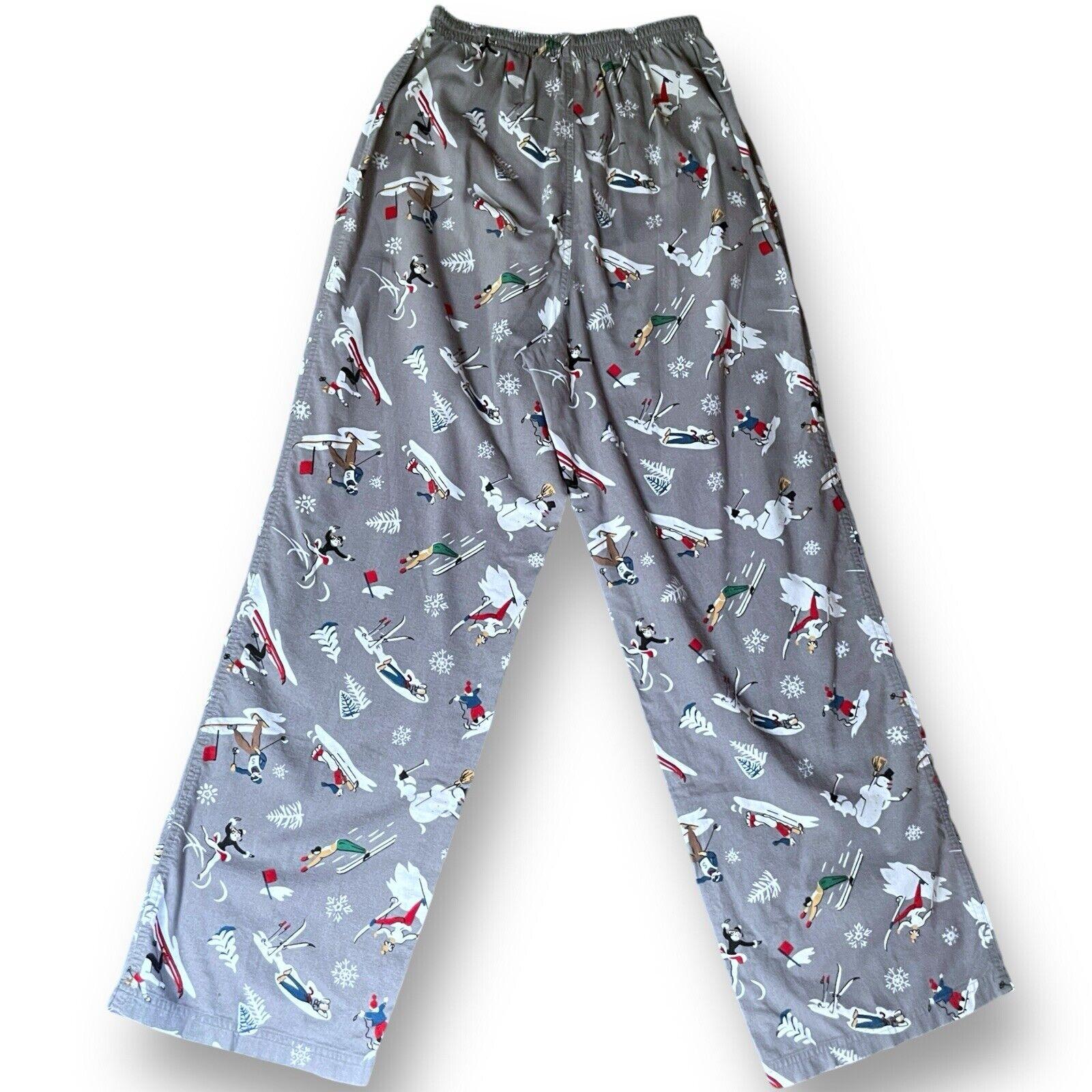 Vintage Eddie Bauer Women s Flannel Pajama Set Size Small Gray White Winter Novelty Print Pj s Etsy UK