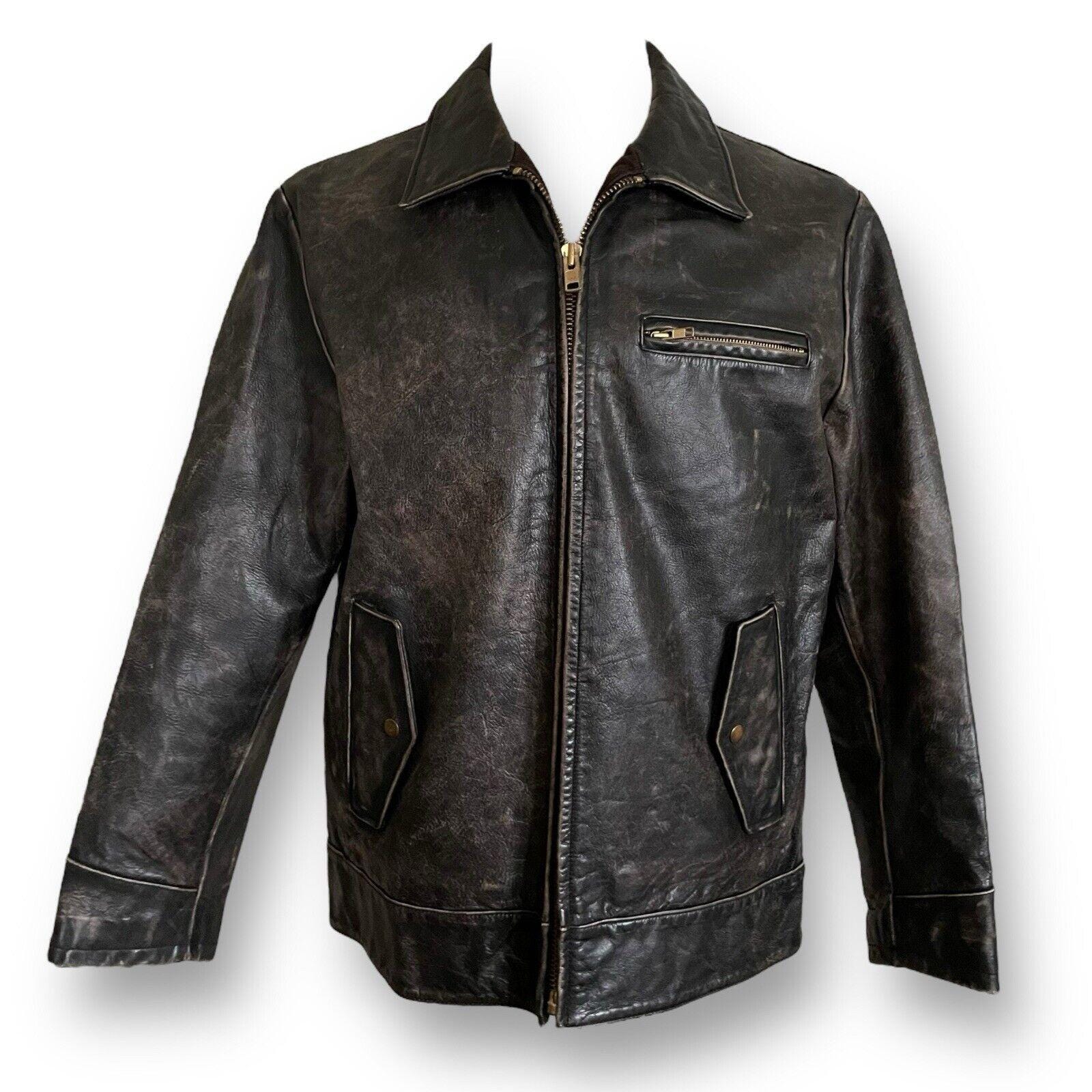 Gap Leather Jacket Vintage - Etsy
