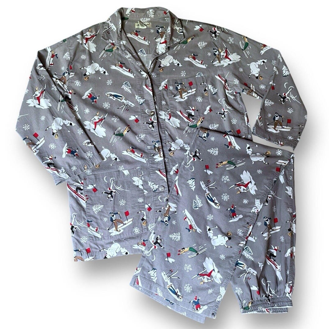 Conjunto de pijama de franela vintage de Eddie Bauer para mujer