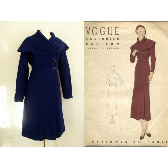 Vintage 1930s Vogue Couturier Princess Coat / 30's