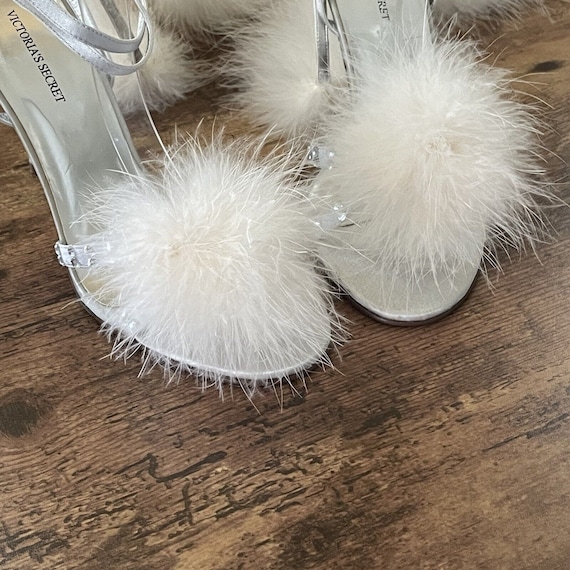 Victoria s Secret Silver Marabou Heels Size 8 Y2K Vintage Strappy Lace up Rhinestone Angel Boudoir Burlesque Shoes Etsy UK