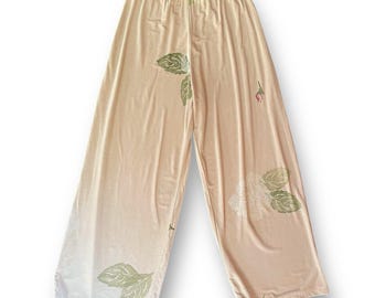 Vintage 90&#39;s JG&#39;s Mad Lab by Staley Gretzinger Women&#39;s Pants / Size Small / Art To Wear Floral Wide Leg Pant