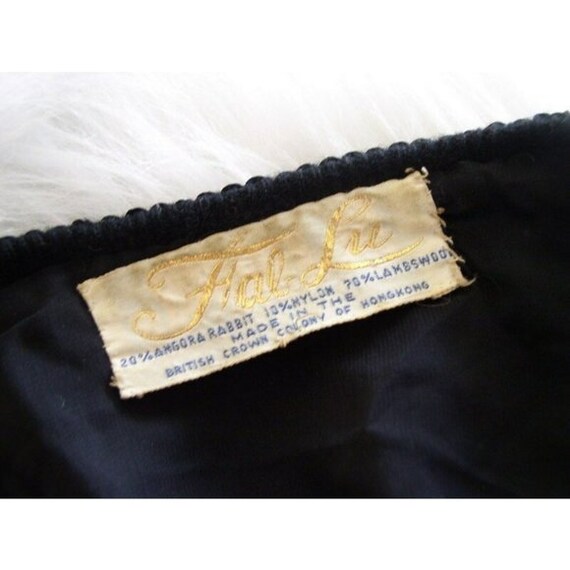Vintage 1950’s Hal-Lu Black Beaded Sequin Angora … - image 10