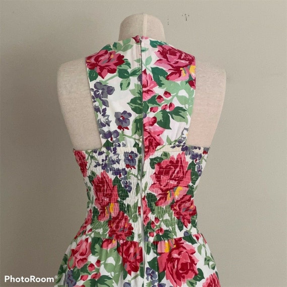 Vintage 1980's Womens Rose Floral Midi Dress / Co… - image 8