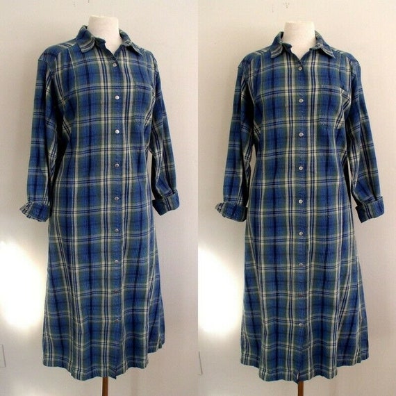 Vintage 1990's L.L. Bean Womens Flannel Shirtdres