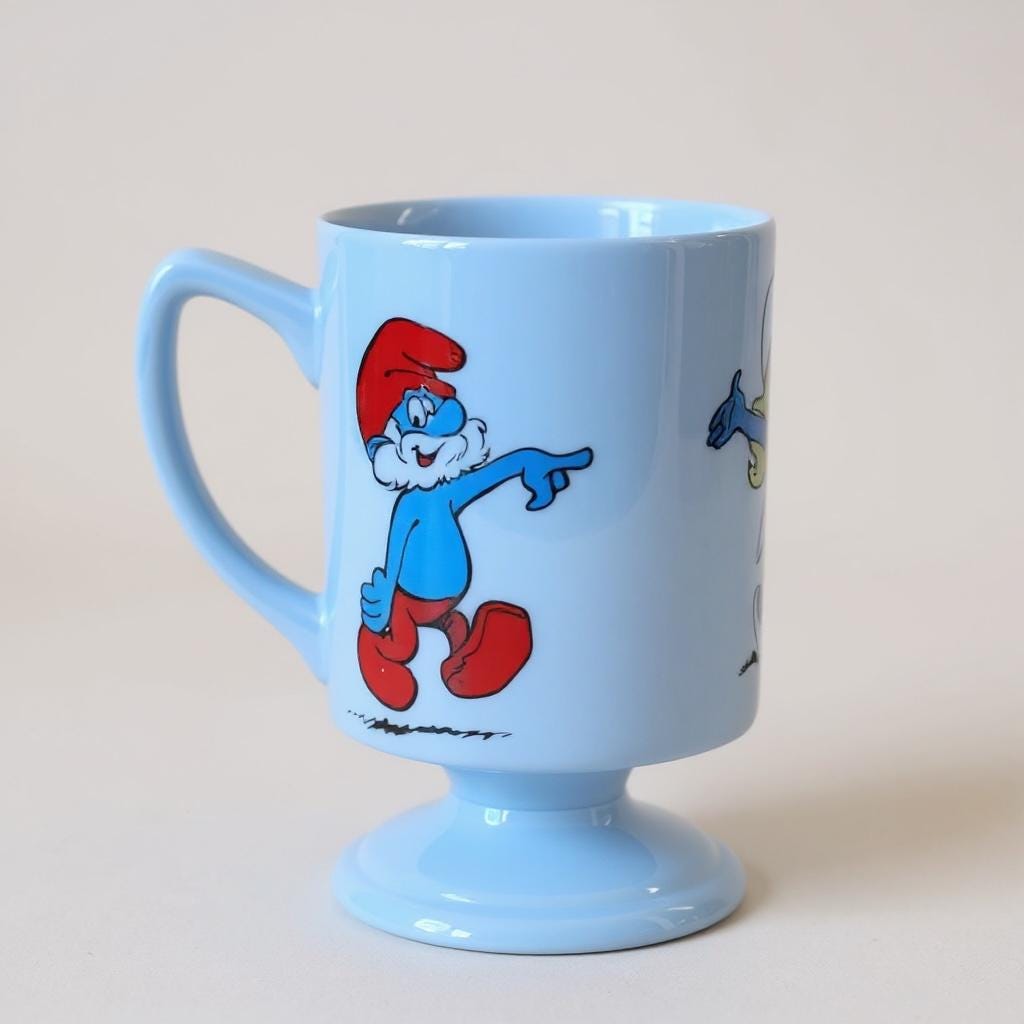 Schtroumpfs Jouet Tasse à Café En Céramique Avec Visage De Schtroumpfette - Cadeau Jouet Schtroumpf